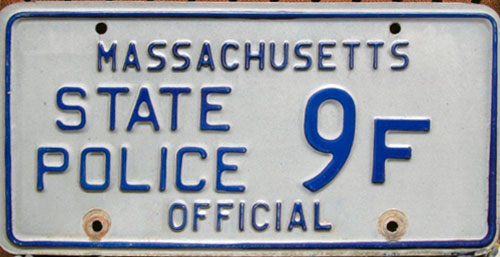 Massachusetts police license plate image