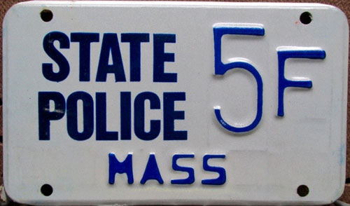 Massachusetts police license plate image