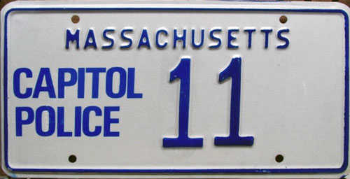 Massachusetts police license plate image