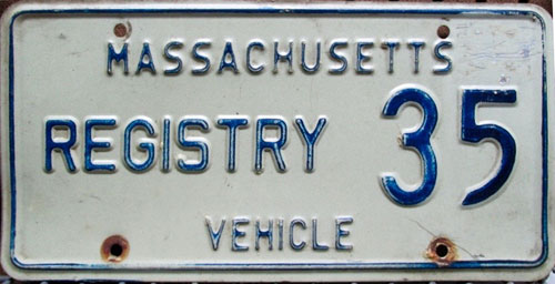 Massachusetts police license plate image