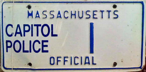 Massachusetts police license plate image