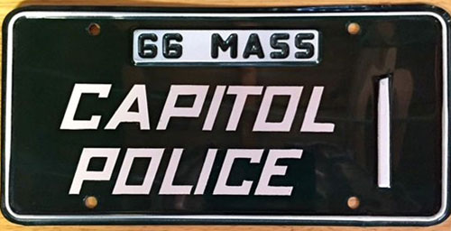 Massachusetts police license plate image