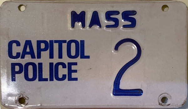 Massachusetts police license plate image