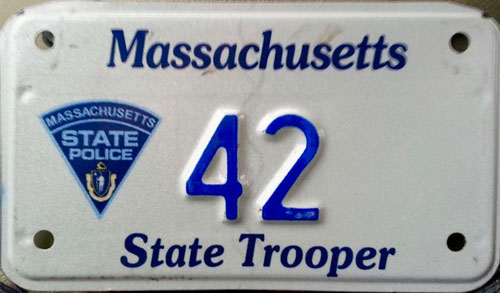 Massachusetts police license plate image