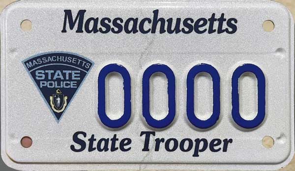 Massachusetts police license plate image