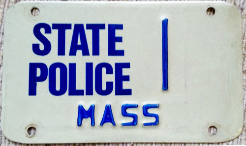 Massachusetts police license plate image