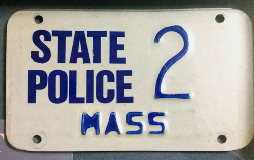 Massachusetts police license plate image