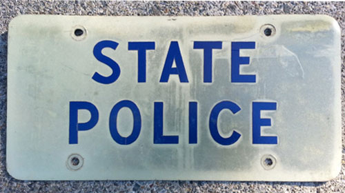 Massachusetts police license plate image