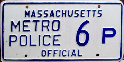 Massachusetts police license plate image