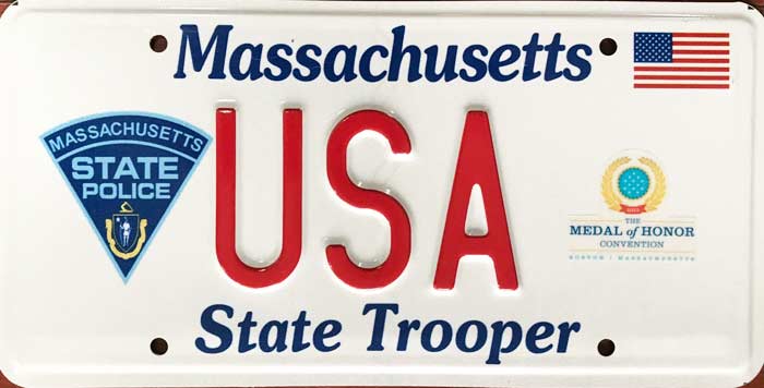 Massachusetts police license plate image