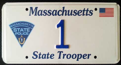 Massachusetts police license plate image