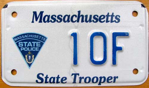 Massachusetts police license plate image