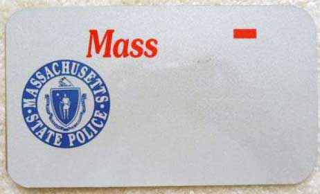 Massachusetts police license plate image