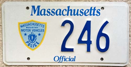 Massachusetts police license plate image