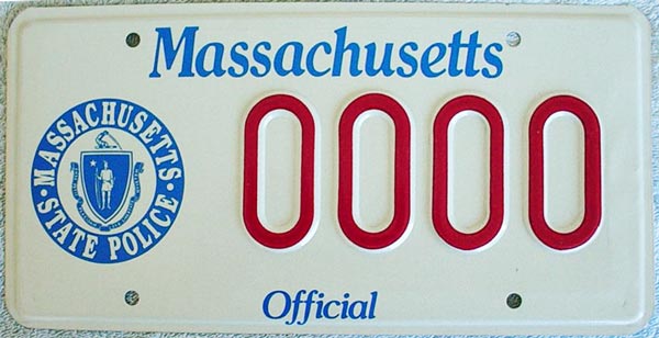 Massachusetts police license plate image