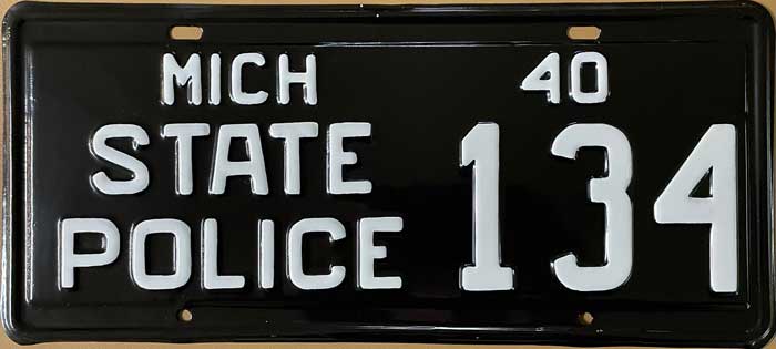 Michigan police plate