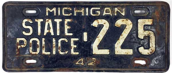 Michigan police plate