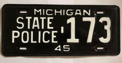 Michigan police plate