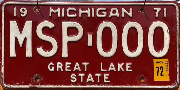 Michigan license plate image