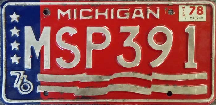 Michigan license plate image