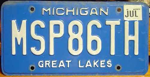 Michigan license plate image