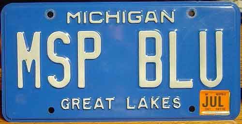 Michigan license plate image