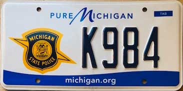 Michigan license plate image