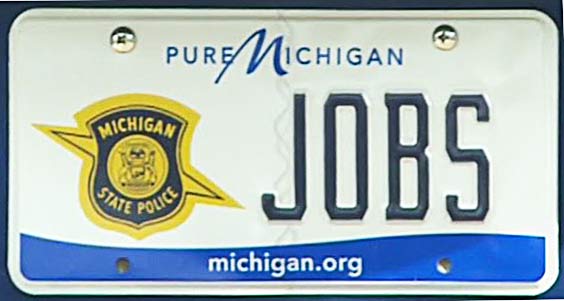 Michigan license plate image