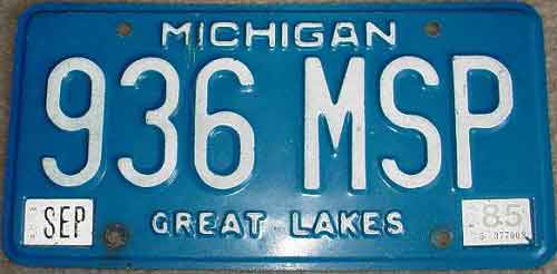 Michigan license plate image