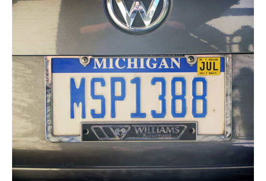 Michigan license plate image