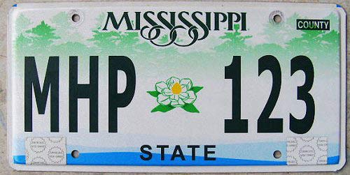 Mississippi license plate image