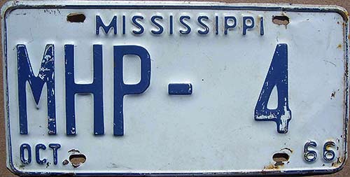 Mississippi license plate image