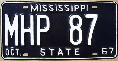 Mississippi license plate image