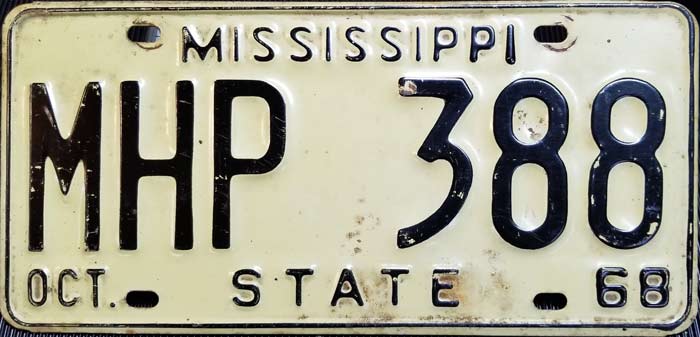 Mississippi license plate image