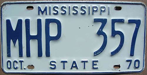 Mississippi license plate image