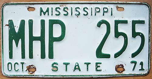 Mississippi license plate image