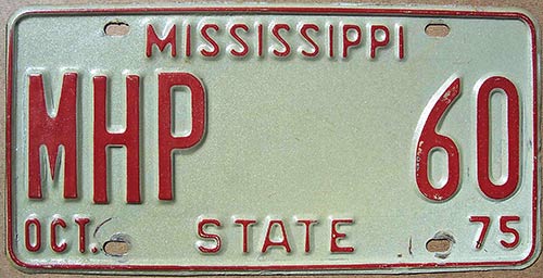 Mississippi license plate image