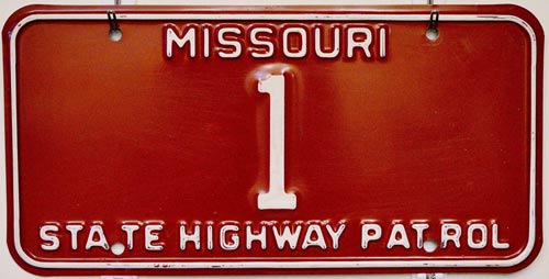 Missouri police license plate 