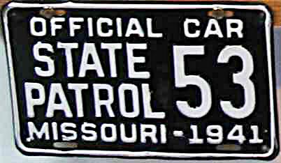 Missouri police license plate image