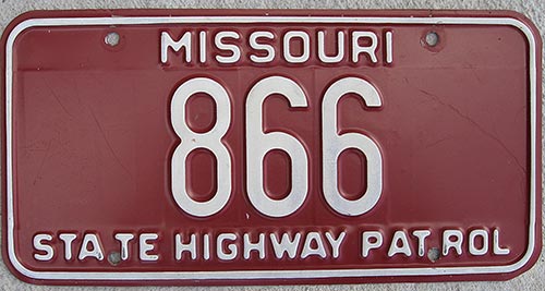 Missouri police license plate 