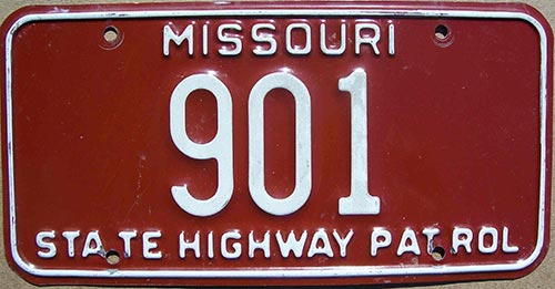 Missouri police licence plate 