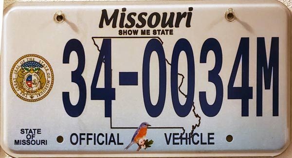 Missouri police license plate image