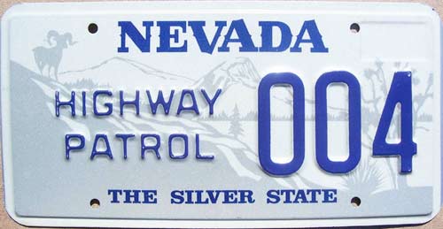 Nevada police license plate