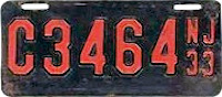 New Jersey license plate image