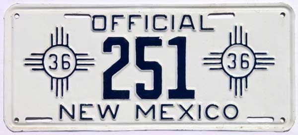 New Mexico license plate image