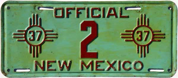 New Mexico license plate image