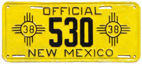 New Mexico license plate image