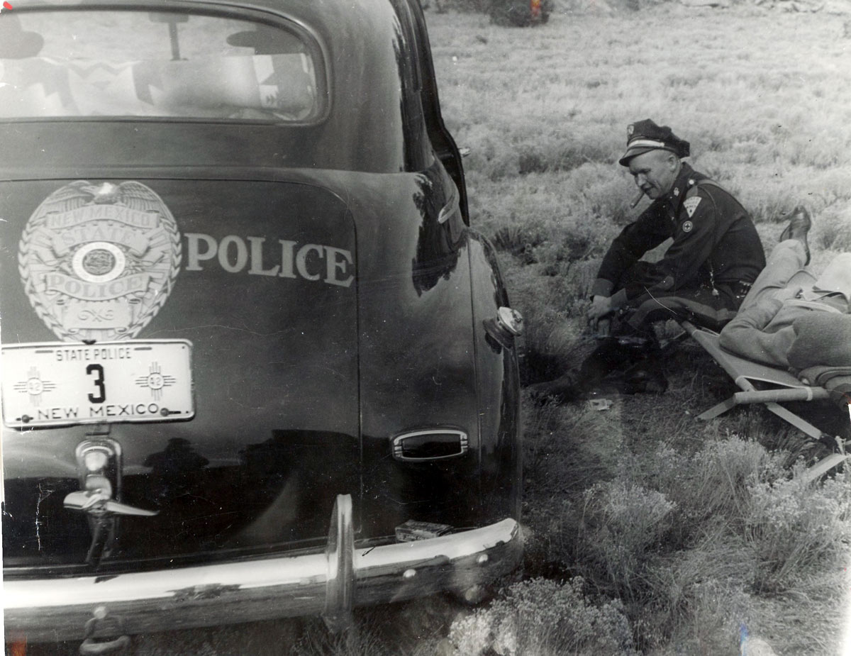 New Mexico 1942 police car and officer