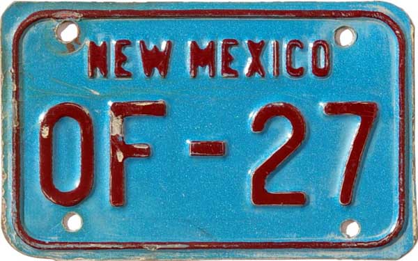 New Mexico license plate image