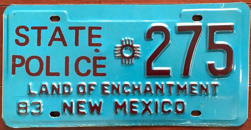 New Mexico license plate image